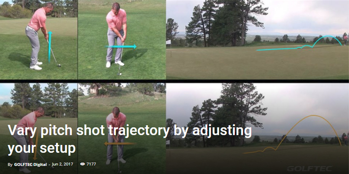 Vary pitch shot trajectory by adjusting your setup