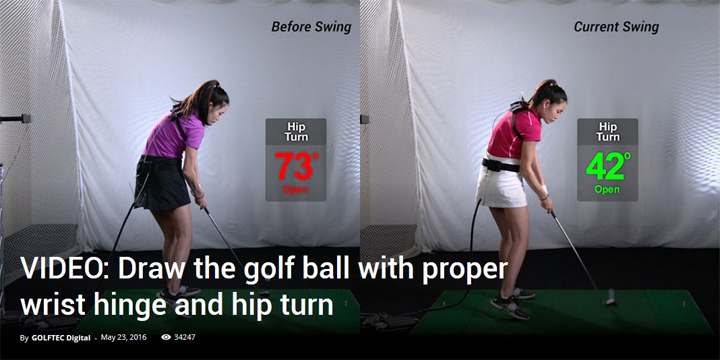 Dwaw the golf ball with proper wrist hinge and hip turn